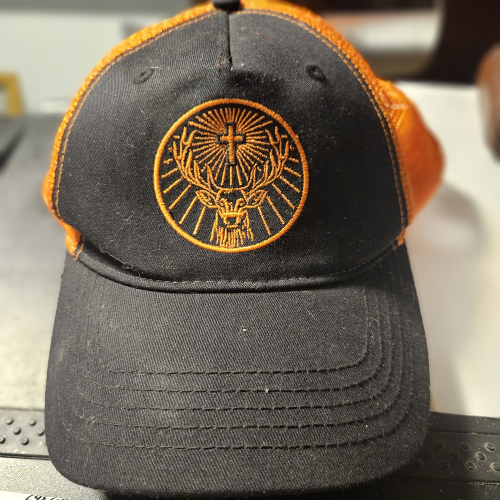 Jagermeister Black and Orange Grooming Cap with Bold Emblem